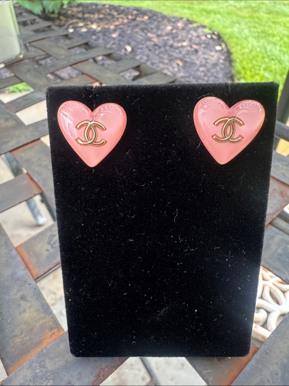 Earrings Coral Pink Heart Stud Earrings